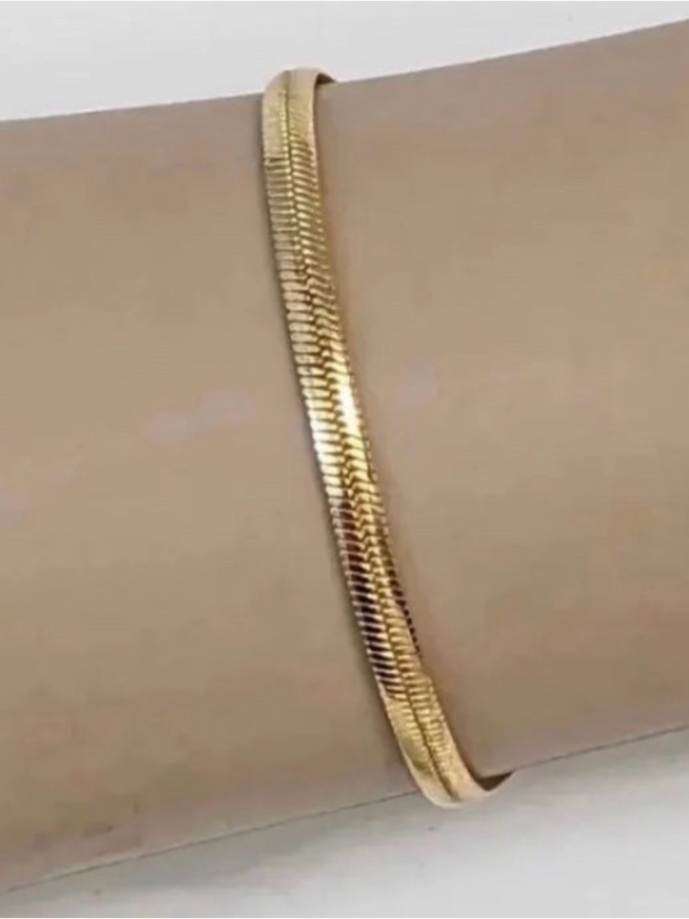 18K Gold Herringbone Flat Snake Bracelet
